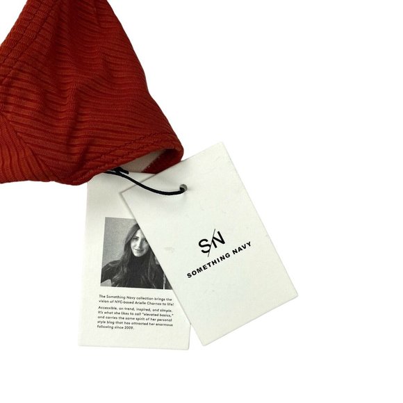 Something Navy High Waist Ribbed Bikini Bottoms Size XXL Red Ochre SN406837MI - Picture 8 of 9